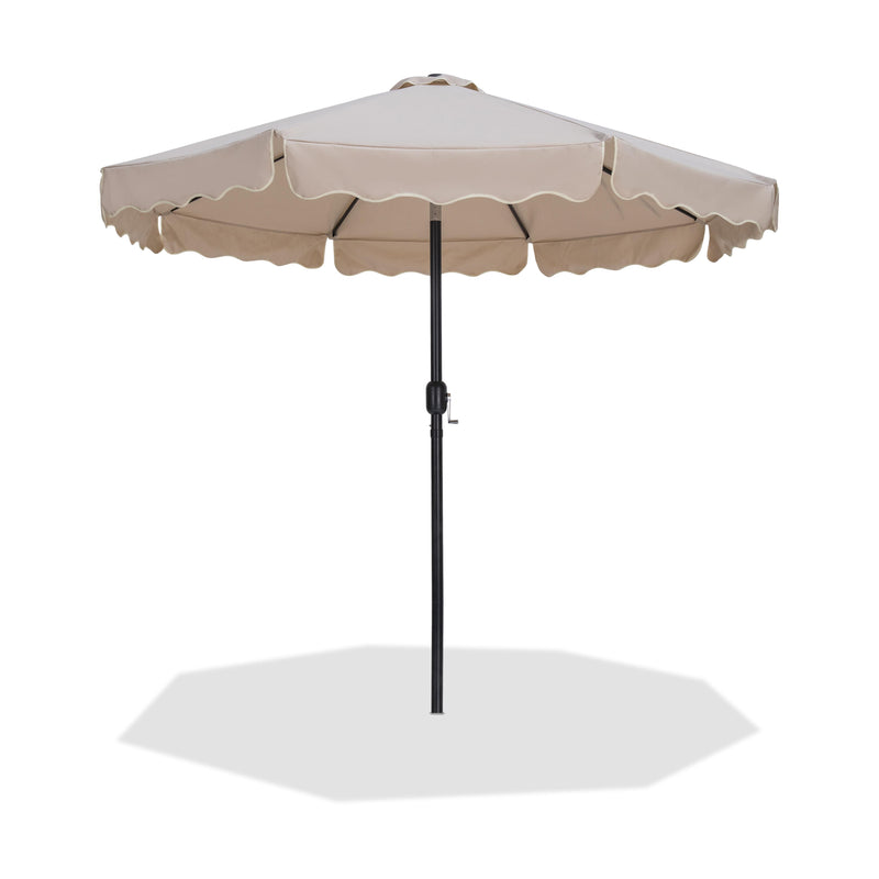 Meridian Amalfi Beige With Cream Piping Fabric Patio Umbrellas IMAGE 1