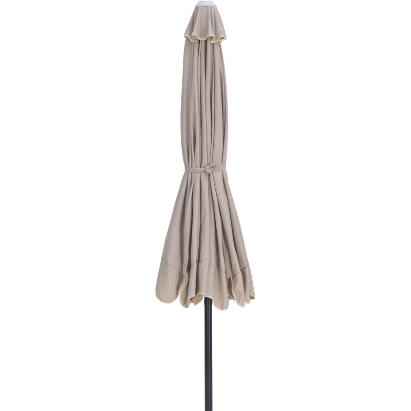Meridian Amalfi Beige With Cream Piping Fabric Patio Umbrellas IMAGE 3