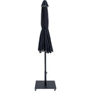 Meridian Amalfi Black Fabric With Cream Piping / Matte Black Aluminum Patio Umbrella with Base Sets IMAGE 13