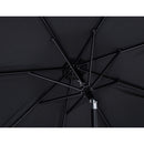 Meridian Amalfi Black Fabric With Cream Piping / Matte Black Aluminum Patio Umbrella with Base Sets IMAGE 16