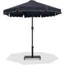 Meridian Amalfi Black Fabric With Cream Piping / Matte Black Aluminum Patio Umbrella with Base Sets IMAGE 1