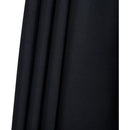 Meridian Amalfi Black Fabric With Cream Piping / Teak Aluminum Patio Umbrella with Base Sets IMAGE 17