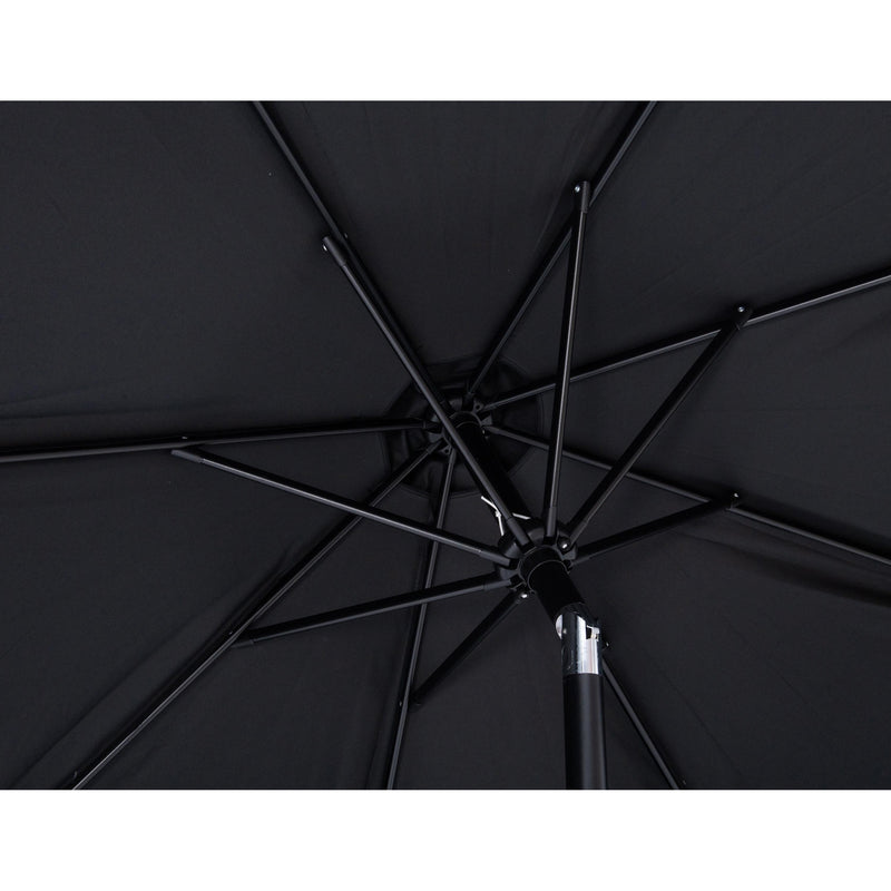 Meridian Amalfi Black Fabric With Cream Piping / Matte White Aluminum Patio Umbrella with Base Sets IMAGE 16
