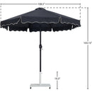 Meridian Amalfi Black Fabric With Cream Piping / Matte White Aluminum Patio Umbrella with Base Sets IMAGE 18