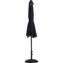 Meridian Amalfi Black Fabric With Cream Piping / Matte Black Aluminum Patio Umbrella with Base Sets IMAGE 11