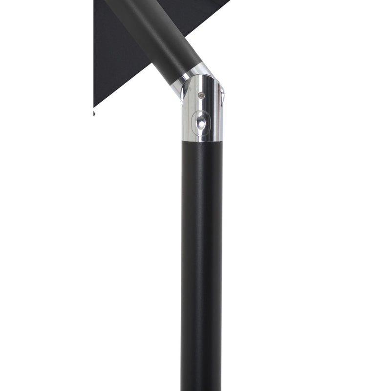 Meridian Amalfi Black Fabric With Cream Piping / Matte Black Aluminum Patio Umbrella with Base Sets IMAGE 13