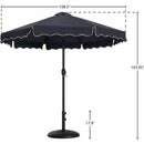 Meridian Amalfi Black Fabric With Cream Piping / Matte Black Aluminum Patio Umbrella with Base Sets IMAGE 16