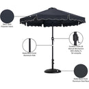 Meridian Amalfi Black Fabric With Cream Piping / Matte Black Aluminum Patio Umbrella with Base Sets IMAGE 17