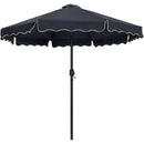 Meridian Amalfi Black Fabric With Cream Piping / Matte Black Aluminum Patio Umbrella with Base Sets IMAGE 3