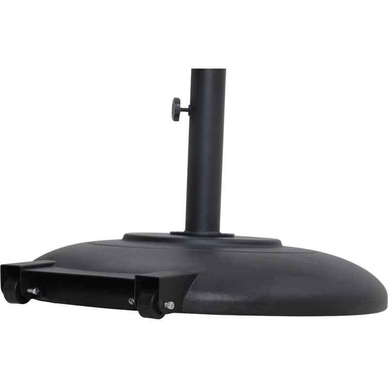 Meridian Amalfi Black Fabric With Cream Piping / Matte Black Aluminum Patio Umbrella with Base Sets IMAGE 7