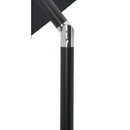 Meridian Amalfi Black Fabric With Cream Piping / Teak Aluminum Patio Umbrella with Base Sets IMAGE 13