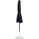 Meridian Amalfi Black Fabric With Cream Piping / Matte White Aluminum Patio Umbrella with Base Sets IMAGE 11