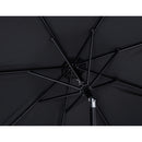Meridian Amalfi Black Fabric With Cream Piping / Matte White Aluminum Patio Umbrella with Base Sets IMAGE 14
