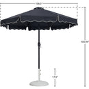 Meridian Amalfi Black Fabric With Cream Piping / Matte White Aluminum Patio Umbrella with Base Sets IMAGE 16