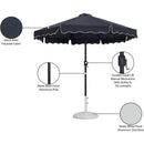 Meridian Amalfi Black Fabric With Cream Piping / Matte White Aluminum Patio Umbrella with Base Sets IMAGE 17