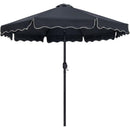 Meridian Amalfi Black Fabric With Cream Piping / Matte White Aluminum Patio Umbrella with Base Sets IMAGE 3