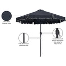 Meridian Amalfi Black With Cream Piping Fabric Patio Umbrellas IMAGE 11