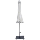 Meridian Amalfi White Fabric With Black Piping / Matte Black Aluminum Patio Umbrella with Base Sets IMAGE 13