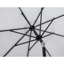 Meridian Amalfi White Fabric With Black Piping / Matte Black Aluminum Patio Umbrella with Base Sets IMAGE 16