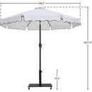 Meridian Amalfi White Fabric With Black Piping / Matte Black Aluminum Patio Umbrella with Base Sets IMAGE 18