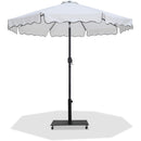 Meridian Amalfi White Fabric With Black Piping / Matte Black Aluminum Patio Umbrella with Base Sets IMAGE 1