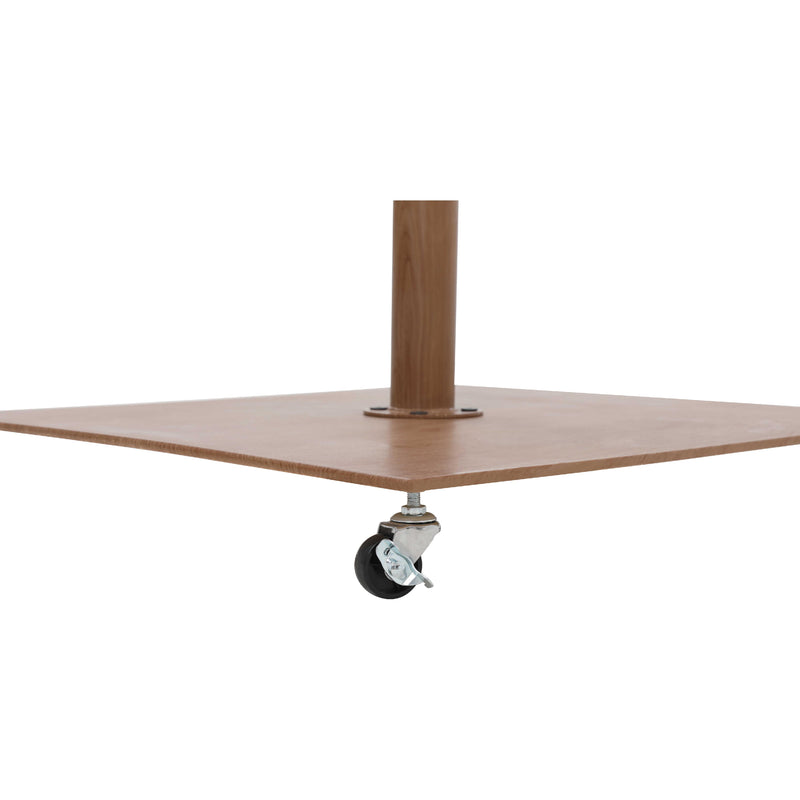 Meridian Amalfi White Fabric With Black Piping / Teak Aluminum Patio Umbrella with Base Sets IMAGE 10