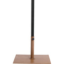 Meridian Amalfi White Fabric With Black Piping / Teak Aluminum Patio Umbrella with Base Sets IMAGE 5