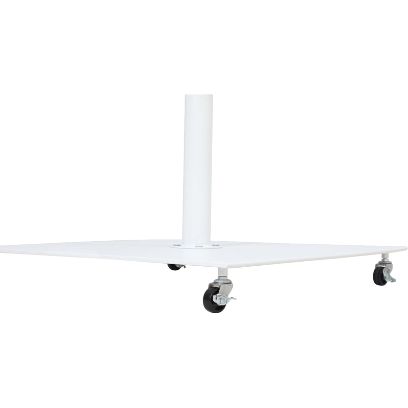 Meridian Amalfi White Fabric With Black Piping / Matte White Aluminum Patio Umbrella with Base Sets IMAGE 10