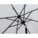 Meridian Amalfi White Fabric With Black Piping / Matte White Aluminum Patio Umbrella with Base Sets IMAGE 16