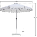 Meridian Amalfi White Fabric With Black Piping / Matte White Aluminum Patio Umbrella with Base Sets IMAGE 18