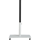 Meridian Amalfi White Fabric With Black Piping / Matte White Aluminum Patio Umbrella with Base Sets IMAGE 4