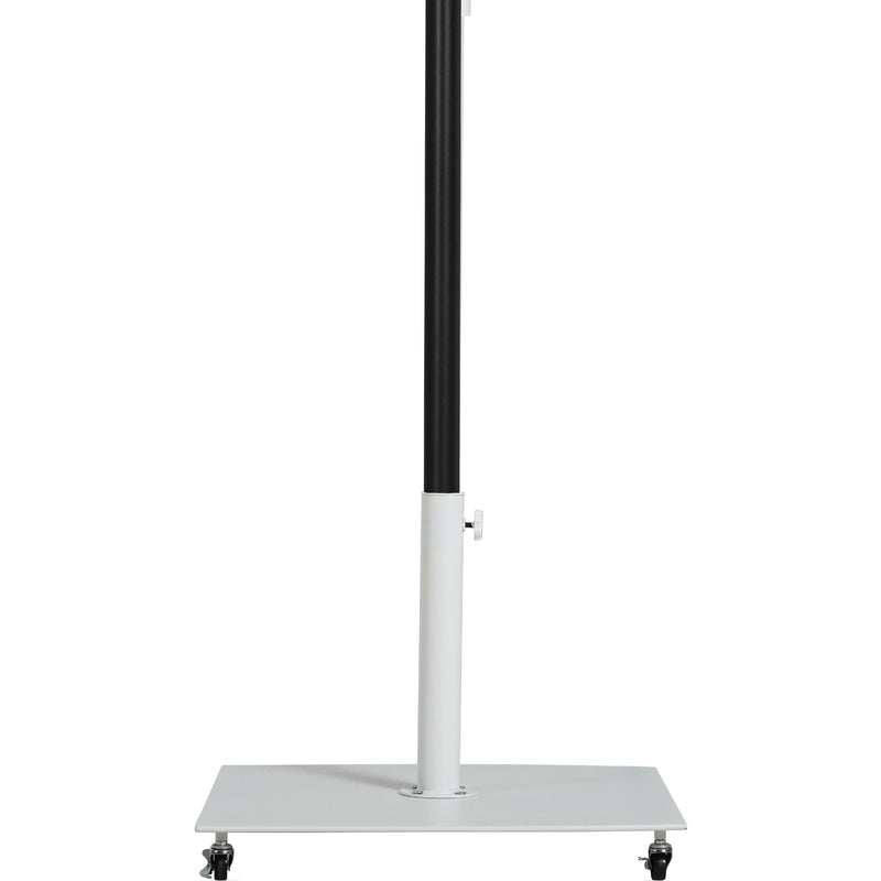 Meridian Amalfi White Fabric With Black Piping / Matte White Aluminum Patio Umbrella with Base Sets IMAGE 4