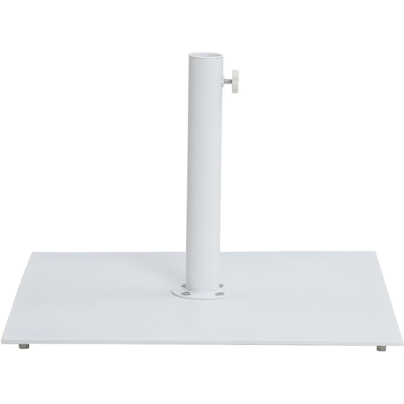 Meridian Amalfi White Fabric With Black Piping / Matte White Aluminum Patio Umbrella with Base Sets IMAGE 6