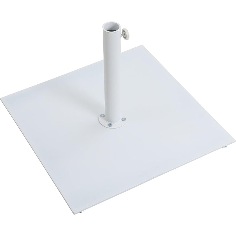 Meridian Amalfi White Fabric With Black Piping / Matte White Aluminum Patio Umbrella with Base Sets IMAGE 7