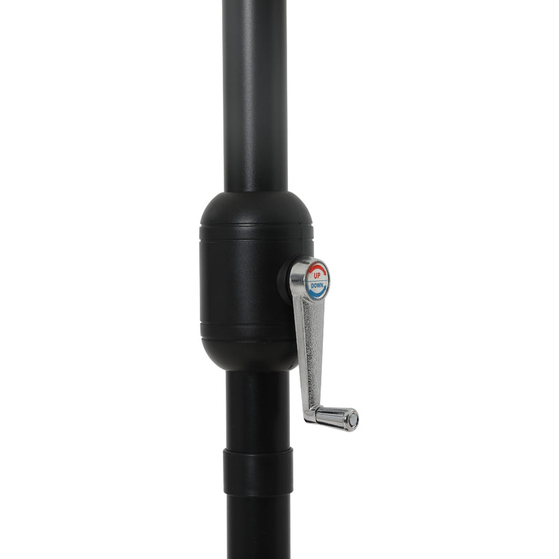 Meridian Amalfi White Fabric With Black Piping / Matte Black Aluminum Patio Umbrella with Base Sets IMAGE 10