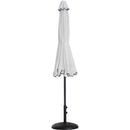 Meridian Amalfi White Fabric With Black Piping / Matte Black Aluminum Patio Umbrella with Base Sets IMAGE 11
