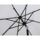 Meridian Amalfi White Fabric With Black Piping / Matte Black Aluminum Patio Umbrella with Base Sets IMAGE 14