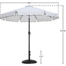 Meridian Amalfi White Fabric With Black Piping / Matte Black Aluminum Patio Umbrella with Base Sets IMAGE 16