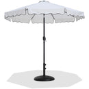 Meridian Amalfi White Fabric With Black Piping / Matte Black Aluminum Patio Umbrella with Base Sets IMAGE 1