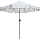 Meridian Amalfi White Fabric With Black Piping / Matte Black Aluminum Patio Umbrella with Base Sets IMAGE 3