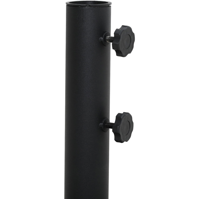 Meridian Amalfi White Fabric With Black Piping / Matte Black Aluminum Patio Umbrella with Base Sets IMAGE 9