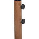 Meridian Amalfi White Fabric With Black Piping / Teak Aluminum Patio Umbrella with Base Sets IMAGE 9