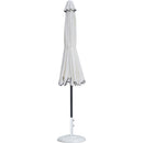 Meridian Amalfi White Fabric With Black Piping / Matte White Aluminum Patio Umbrella with Base Sets IMAGE 11