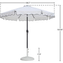 Meridian Amalfi White Fabric With Black Piping / Matte White Aluminum Patio Umbrella with Base Sets IMAGE 16