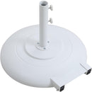 Meridian Amalfi White Fabric With Black Piping / Matte White Aluminum Patio Umbrella with Base Sets IMAGE 8