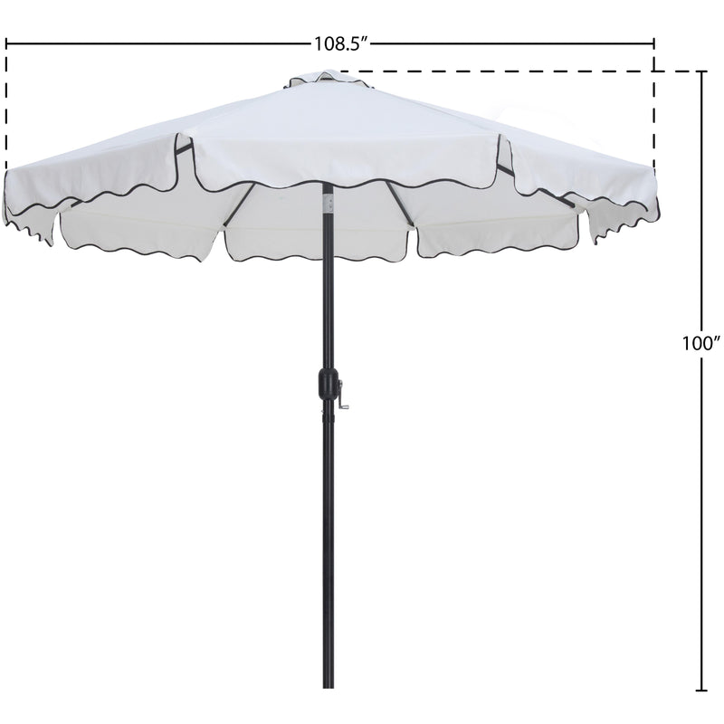 Meridian Amalfi White With Black Piping Fabric Patio Umbrellas IMAGE 10