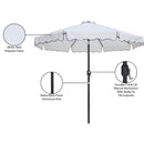 Meridian Amalfi White With Black Piping Fabric Patio Umbrellas IMAGE 11