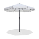 Meridian Amalfi White With Black Piping Fabric Patio Umbrellas IMAGE 1