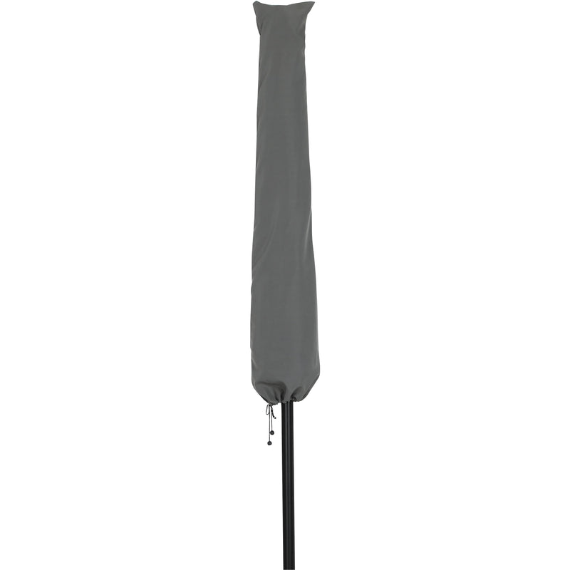 Meridian Amalfi White With Black Piping Fabric Patio Umbrellas IMAGE 4