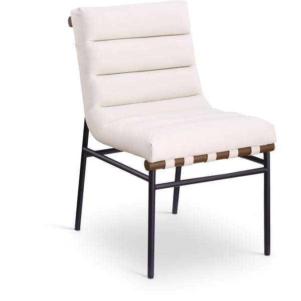 Meridian Burke Cream Vegan Leather Dining Chair IMAGE 1